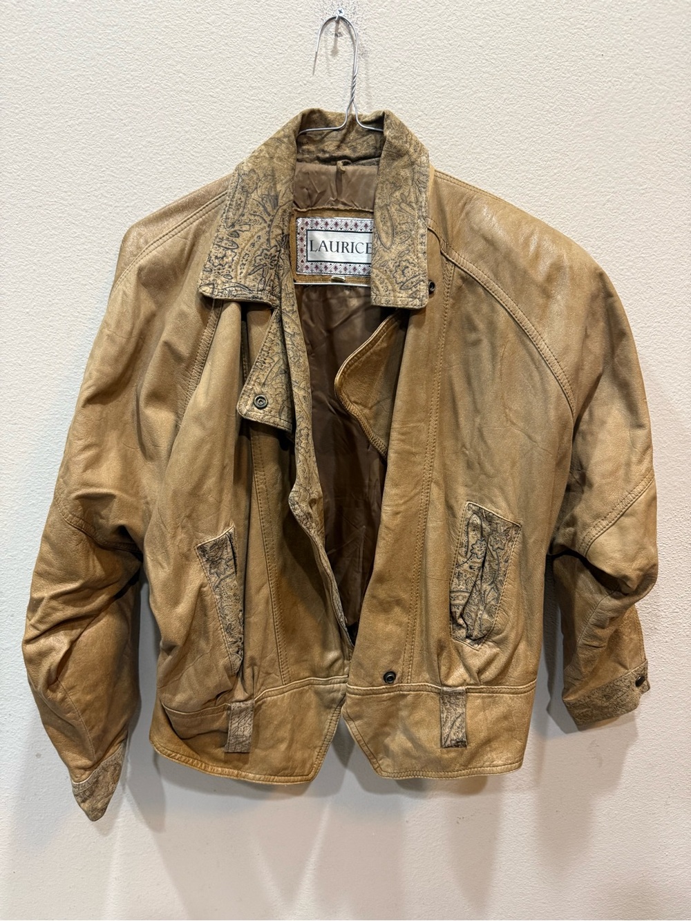 Laurice Vintage Brown Leather Biker Jacket Size Medium